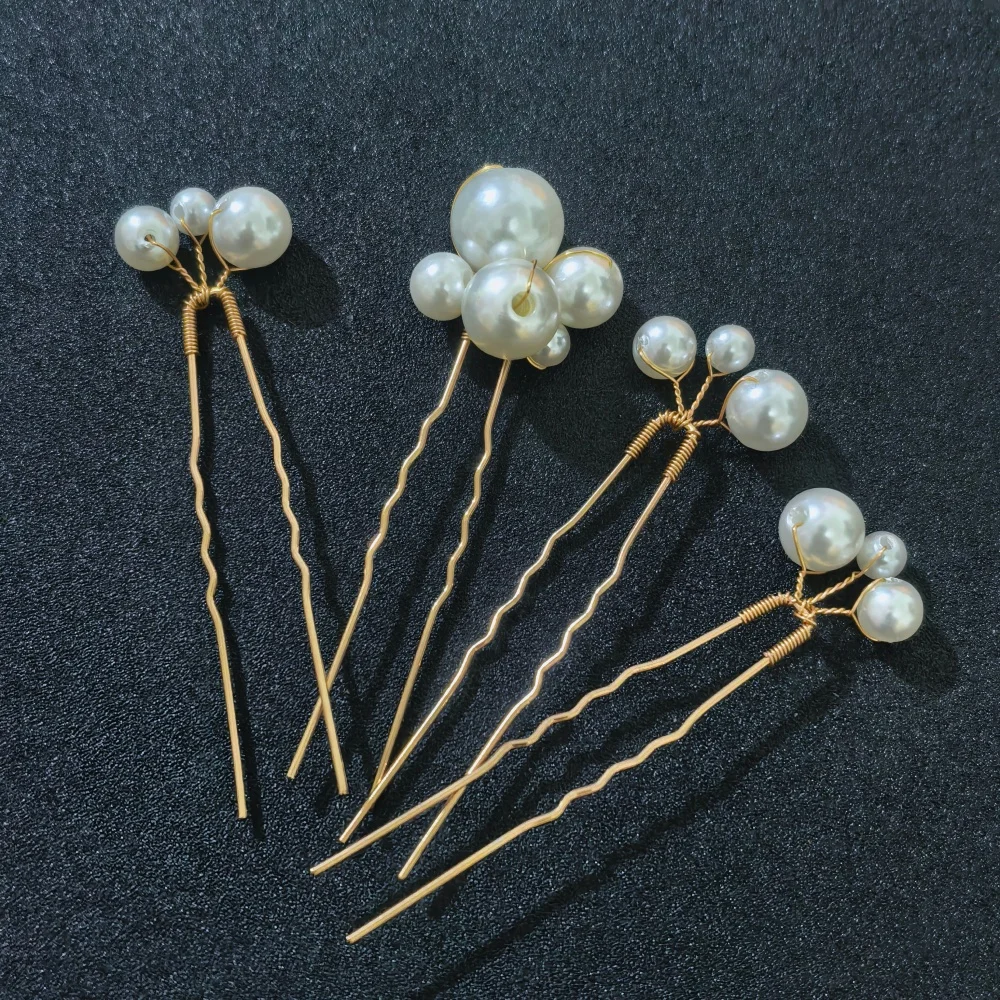 Braut-Haaraccessoires Strass-Haarnadeln Haarspangen für Frauen Perlen-Haarklammern Braut-Kopfschmuck Party-Haarstyling-Werkzeuge