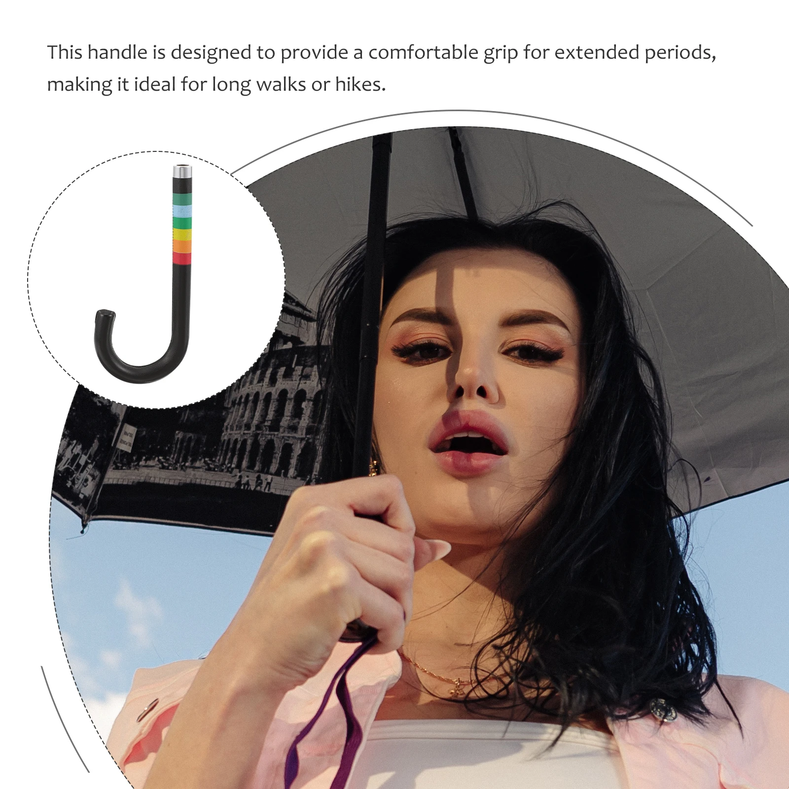 

Umbrella H Accessories 14mm Plastic Anti Slip Grip Sturdy Replacement Parts for Long Umbrella Foldable Walking Aids