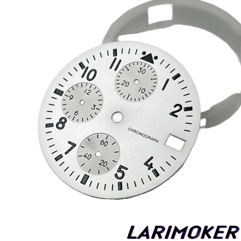 LARIMOKER30mm pilot watch dial date window green luminescence fits VK63 movement chronograph watch dial Modification Accessories