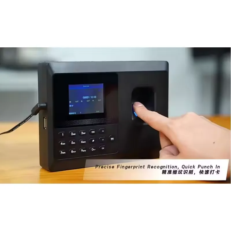 FP01 Fingerprint Time Attendance Machine Employee Finger Check-in Equipment Automatic Report Generation for Punch In Management