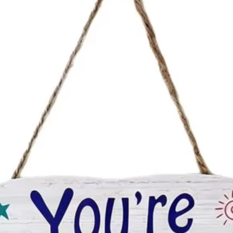 

Decorative Hanging Sign Creative Wall Decoration Solid Wood Positive Quotes Sign for Child's Room Playroom Nursery