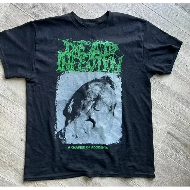 Banda de infección muerta un capítulo de accidentes Camiseta de algodón negro tamaño completo S-5XL