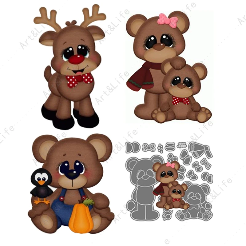 New Arrival Cute Bear Cute Deer nowy Metal wykrojniki słodkie zwierzaki do tworzenia albumu Scrapbooking wytłaczane szablony foremki do wycinania