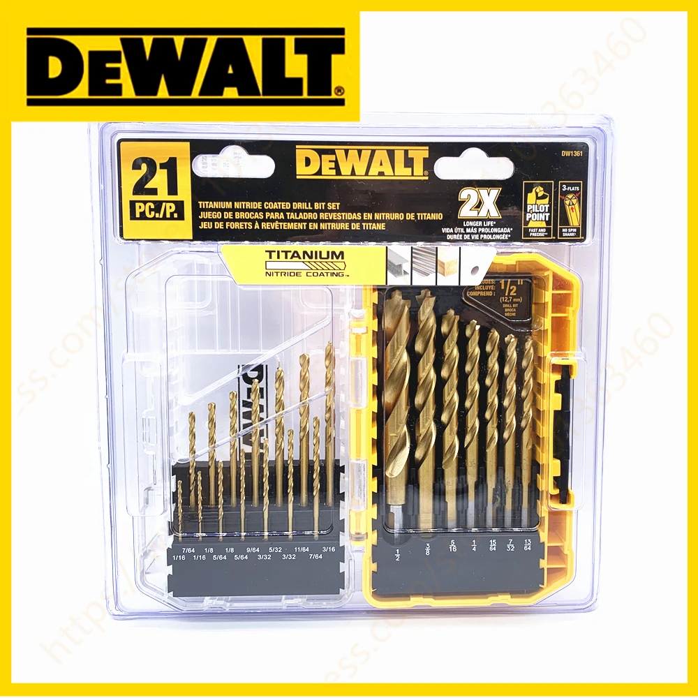 

Набор титановых фрез DEWALT DW1361, высокопрочная электрическая дрель с вертикальной точкой, 21 шт.