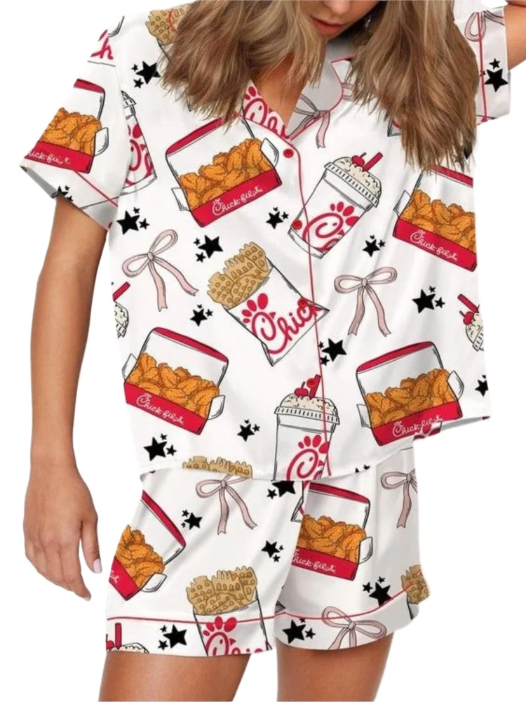 

New Cartoon Women's Two Piece Set Pajama Set 3D Printed Casual Women's Long Sleeve Shirt Comfortable Home Clothing Pajama Set