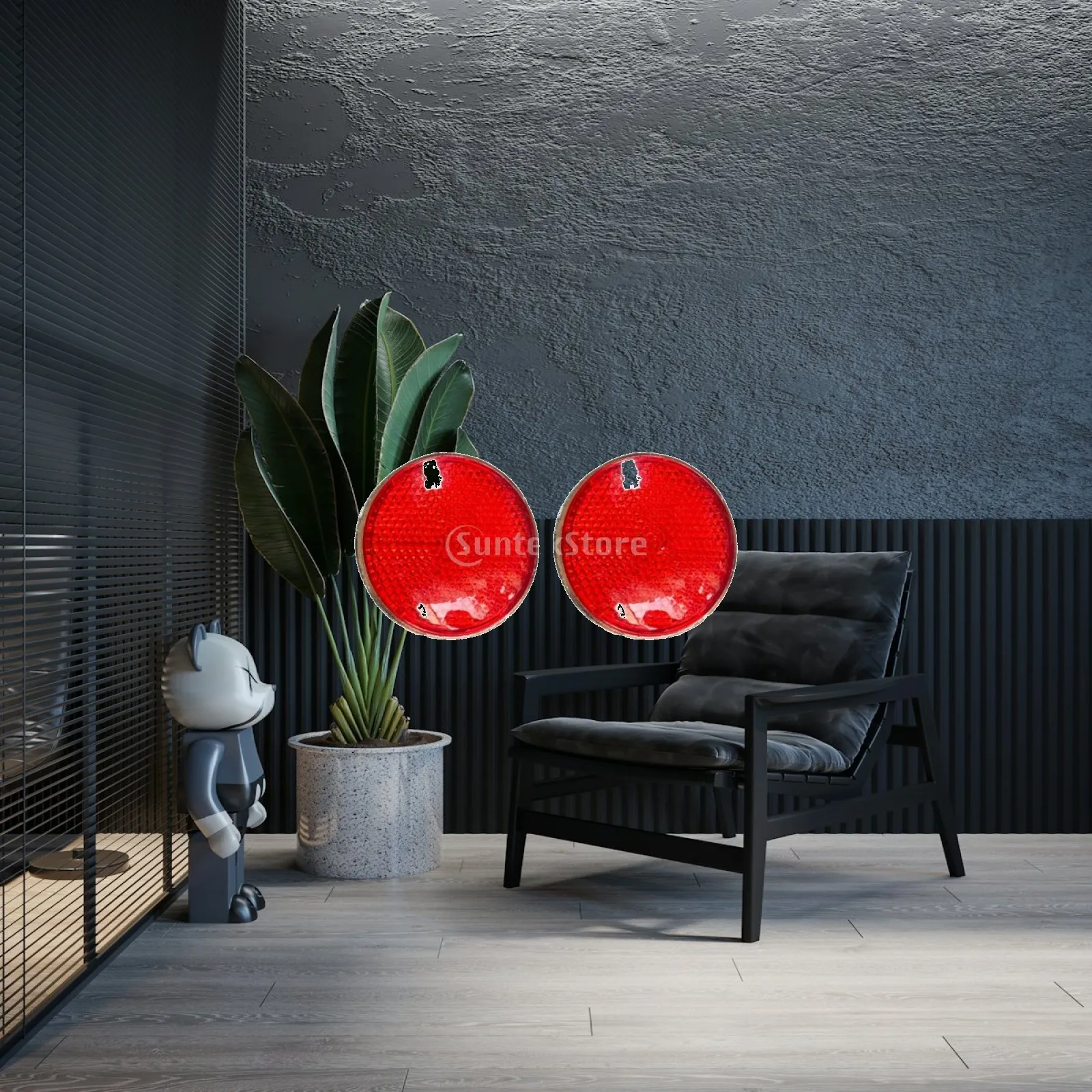 Vehicle Accessory Warning Reflector Red Round Plastic Mirror Easy Installation Replacement for Motorcycle Bicycle Night Use