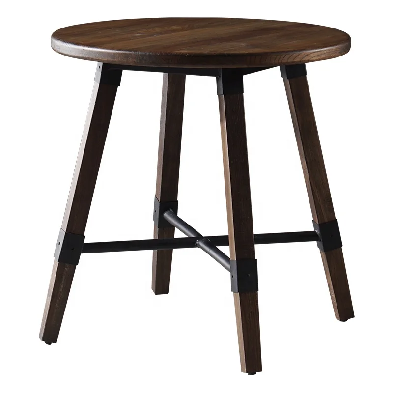 

Feature light luxury retro loft round table comic casual solid wood square villa home fashion dining table and chair combination