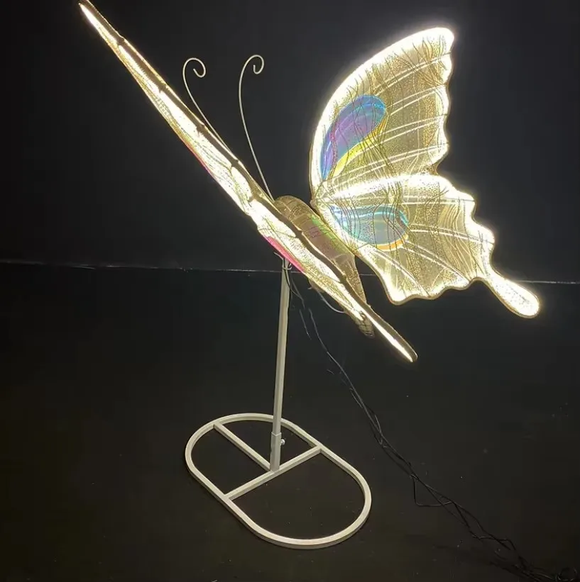 Iron Art Electric Intelligent Luminous Butterfly, Wedding Hall Props, Air Wings, Decoration Pendant, Stage Performance, Wedding