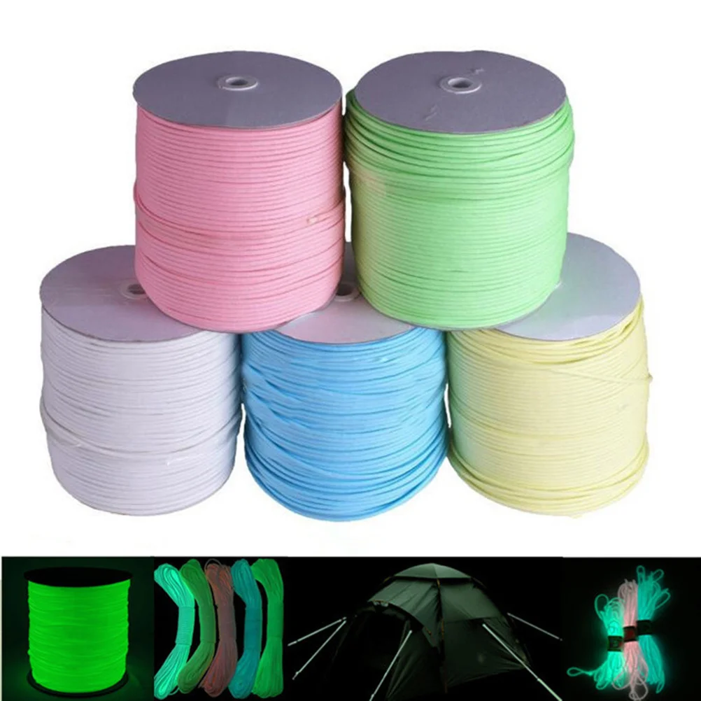 

5Pcs Luminous Night Nine-Core Umbrella Rope 1 Meter Glowing Parachute Cord for Rescue Safety Law Enforcement Outdoor