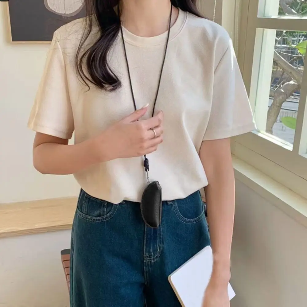 Creative Gift PU Leather Coin Purse with Long Strap Candy Color Sweater Chain Necklace Wearing Key Bag Necklace