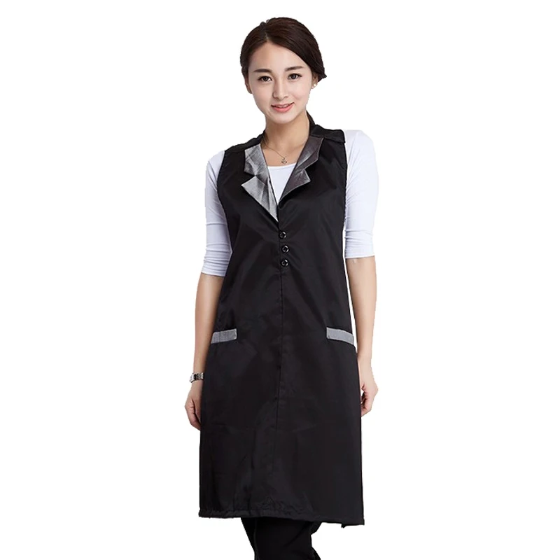 Suit Collar Flower Nail Salon Tea Coffee Shop Apron Woman Service Bar BBQ Baking Chef Kitchen Cooking Bib Home Work Adjustable