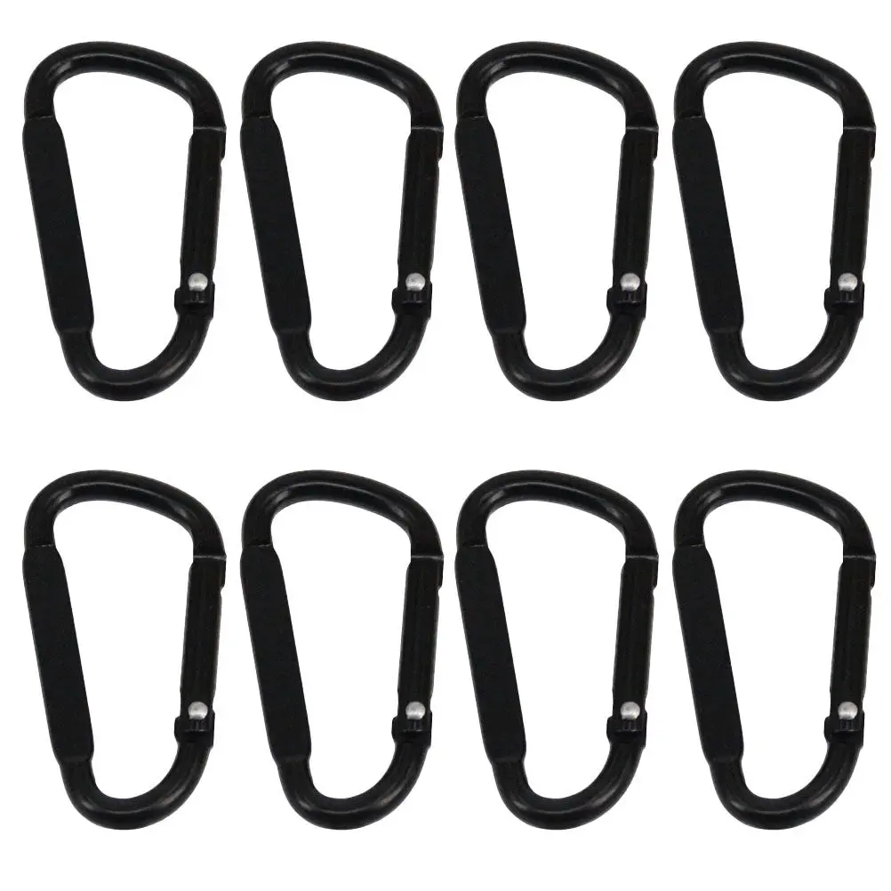 20Pcs D-Style Aluminum Alloy Carabiner Climbing Buckle Wear-Resistant Fadeless Portable Locking Hook for Outdoor Sports Camping