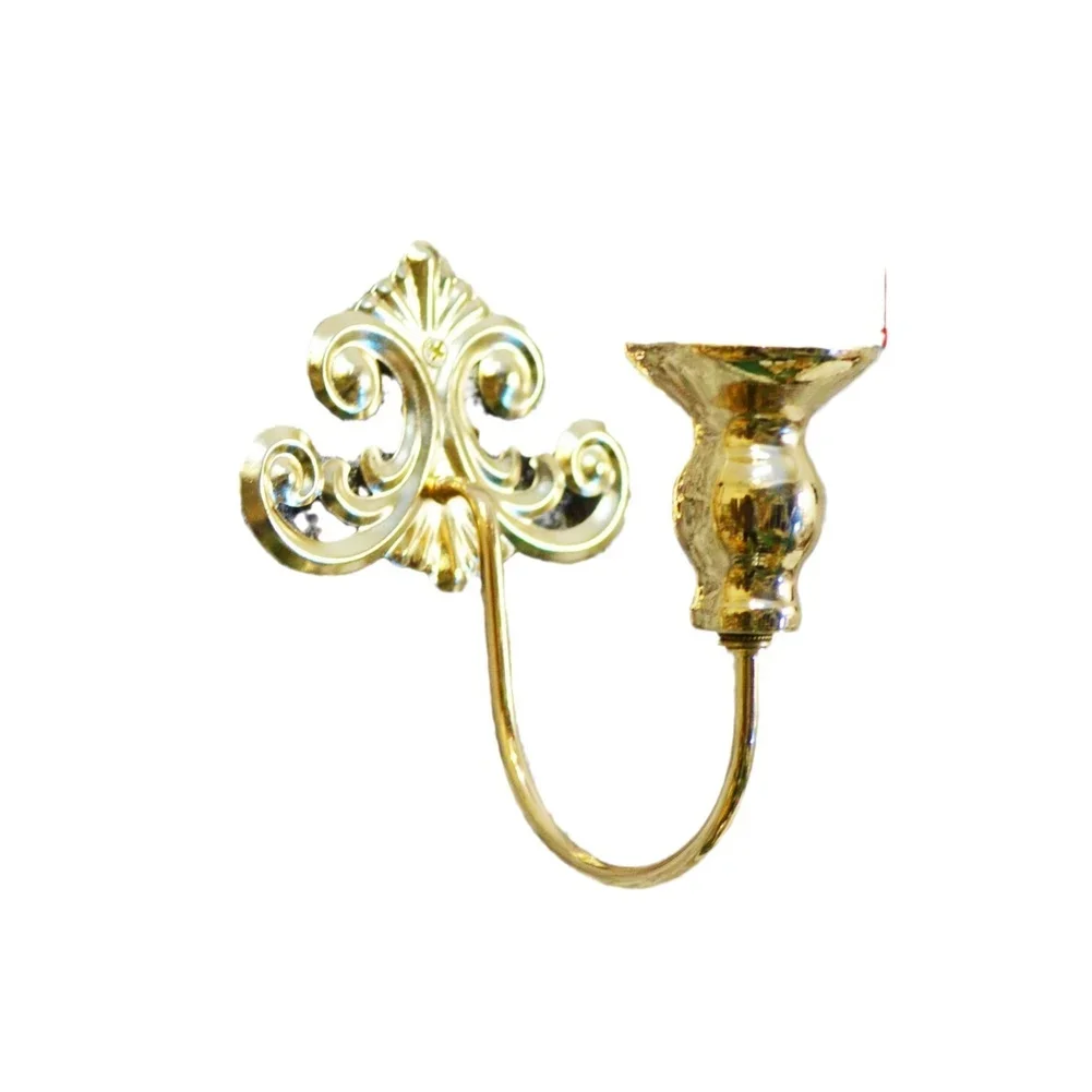 Kerzenständer, Vintage-Kerzenhalter aus Schmiedeeisen, zur Wandmontage, schwarz und gold, dekorativer Kerzenhalter für Heimdekoration, Eisenhandwerk