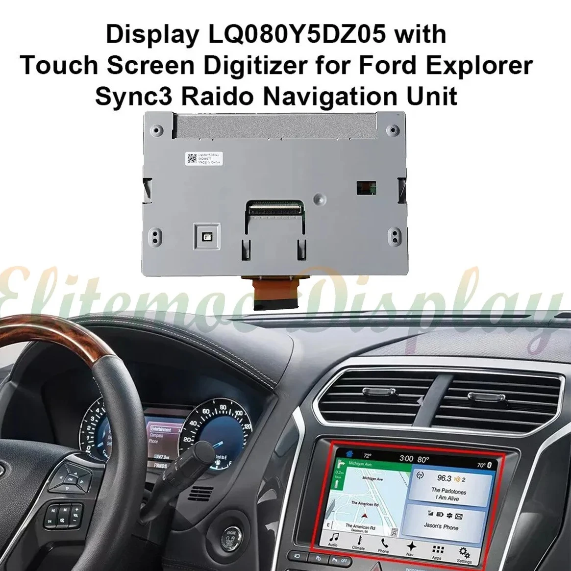 

LQ080Y5DZ05 Touch Screen Display For Ford Lincoln Sync3 2015-2022 Navigation