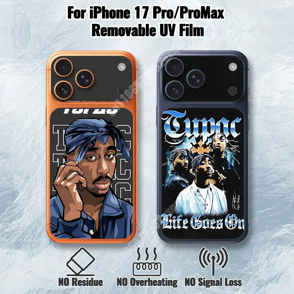 

Съемная УФ-пленка с изображением рэпера 2Pac (Тупака Шакура) для задней крышки iPhone 17 Pro/17 Pro Max