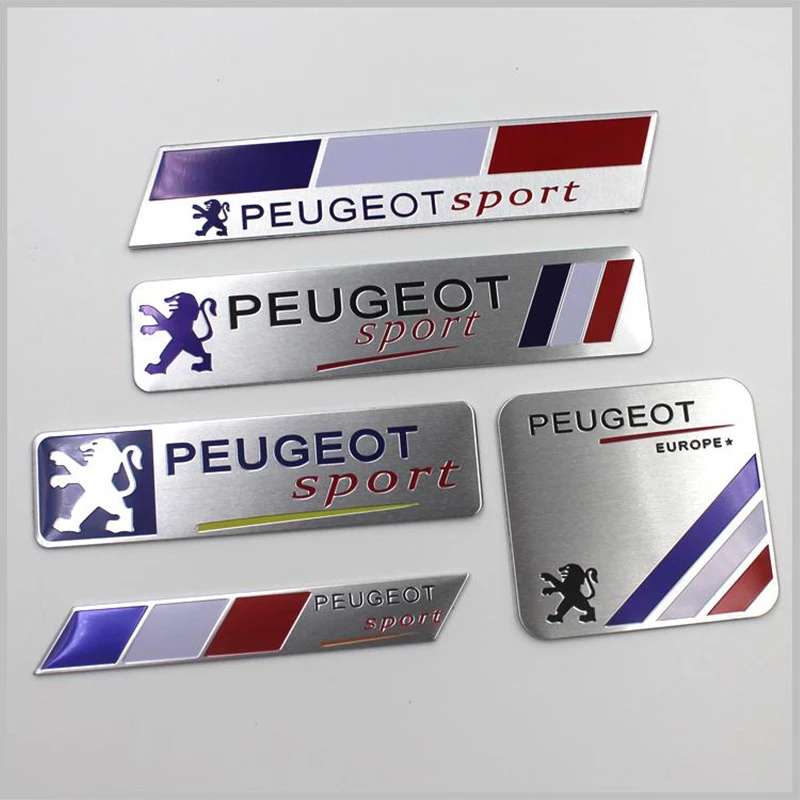 Car Stickers 3D Aluminum Auto Logos Stickers For Peugeot 206 3008 208 308 307 2008 207 107 5008 4008 Car Body Decoration Paster