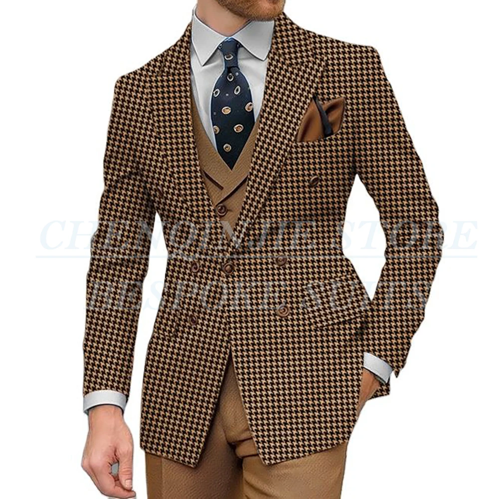 

Fashion Classic Men's 3 Piece Suits Elegant Vintage Single Breasted Blazer Customzied Jacket Pants Vest Business Outfits 2026