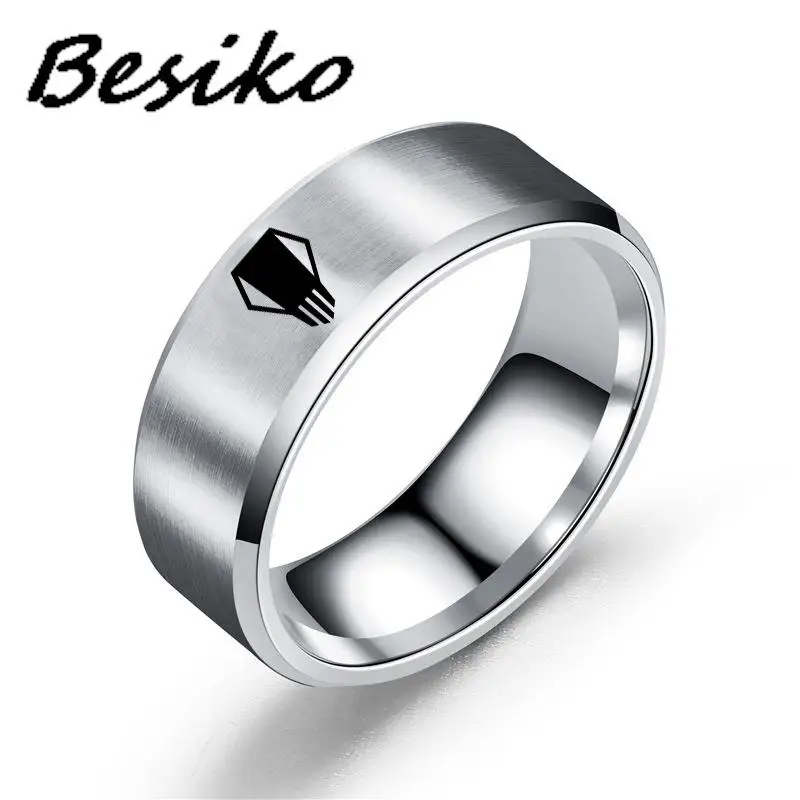 Besiko Cosplay Jewelry Men Stainless Steel Little Finger Rings Anime My Hero Academia Ring Jewelry Accessories Anime Fans Gifts