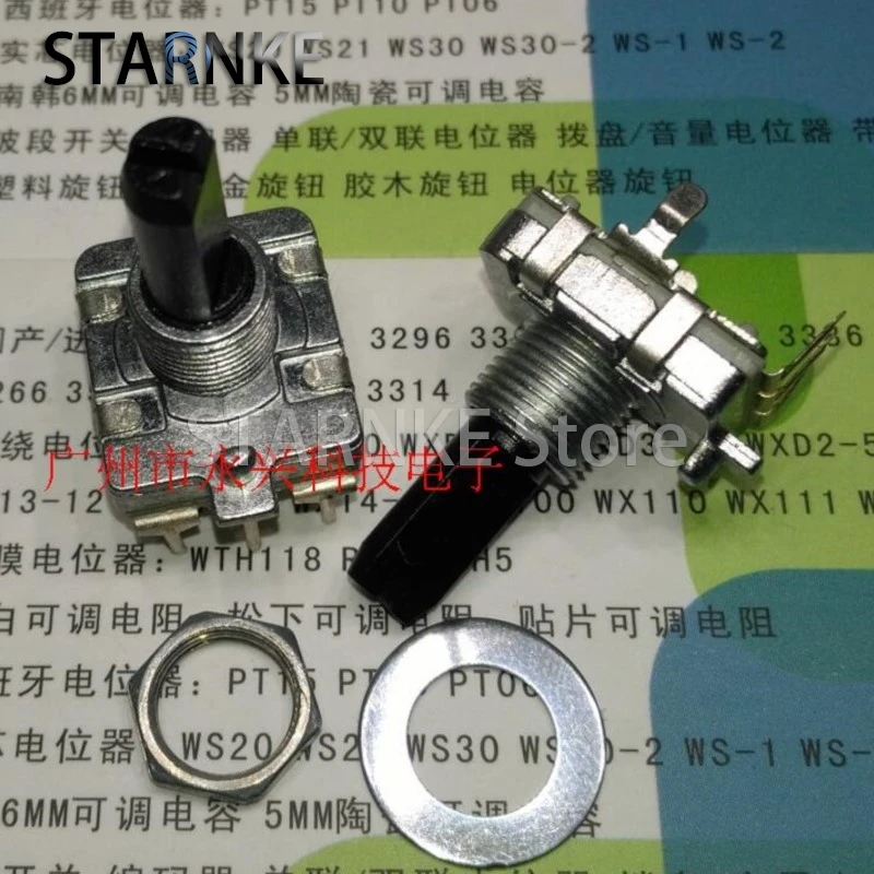 3PCS 24 Position 360 Degree Rotary Encoder EC16 3 Pin Half Shaft Length 20MM Without Switch Digital Pulse Potentiometer