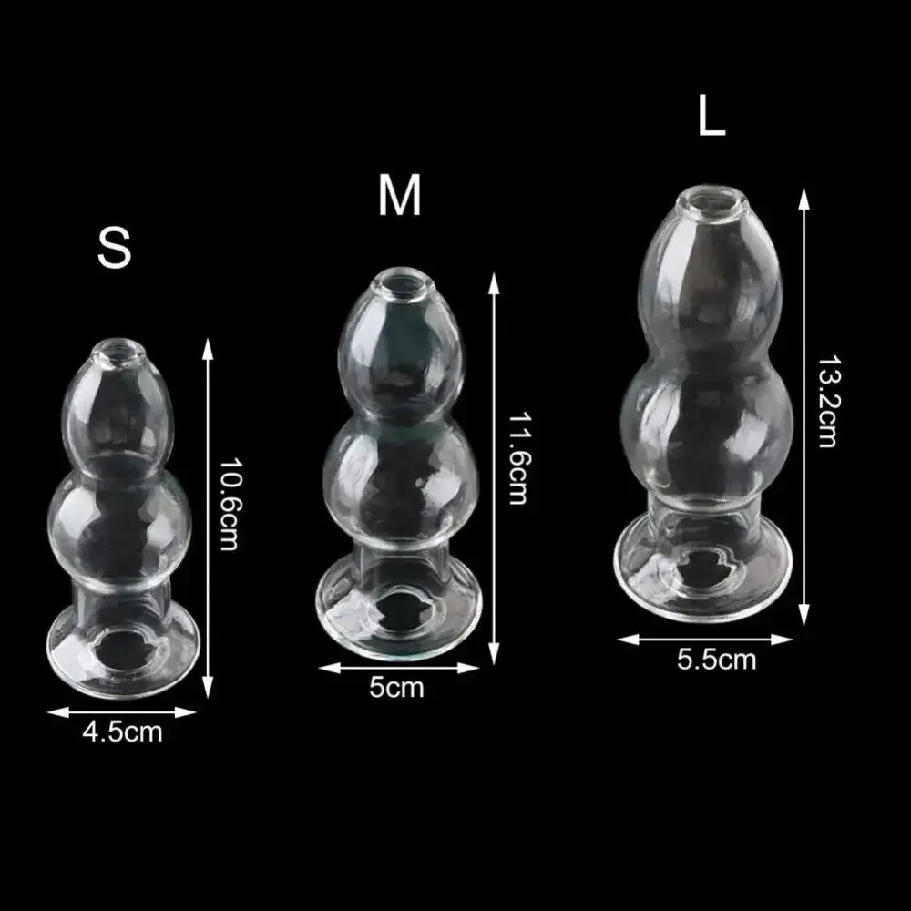 Hollow Silicone Gourd Transparent Anal Plug for Peeping Anal Dilator Dildo Homosexual Male Masturbation Adult Sex Toy Butt Plug