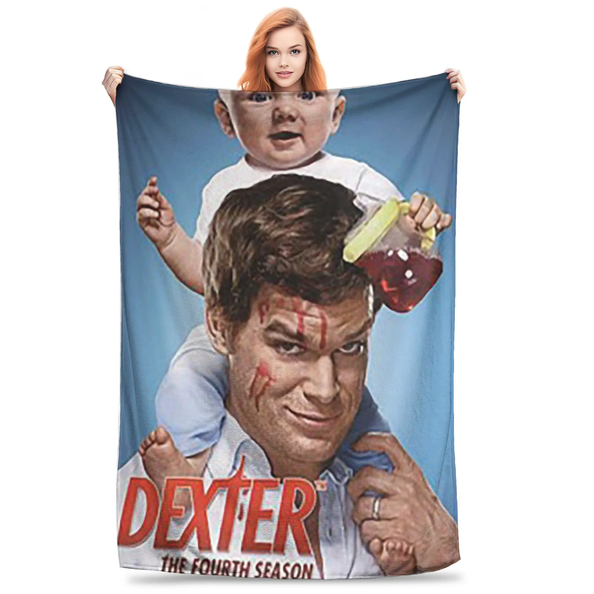 

Flannel Throw Blanket Dexter Morgan Movies Warm Plush Blankets Soft Bedding for Bed Living room Home Picnic Couch
