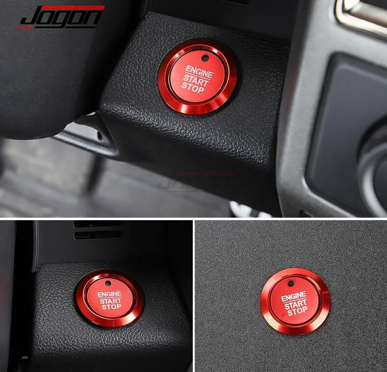 JOGON Car Start Stop Push Button Engine Ignition Switch Protective Sticker For Ford F150 Focus Kuga Fiesta Ecosport Interior