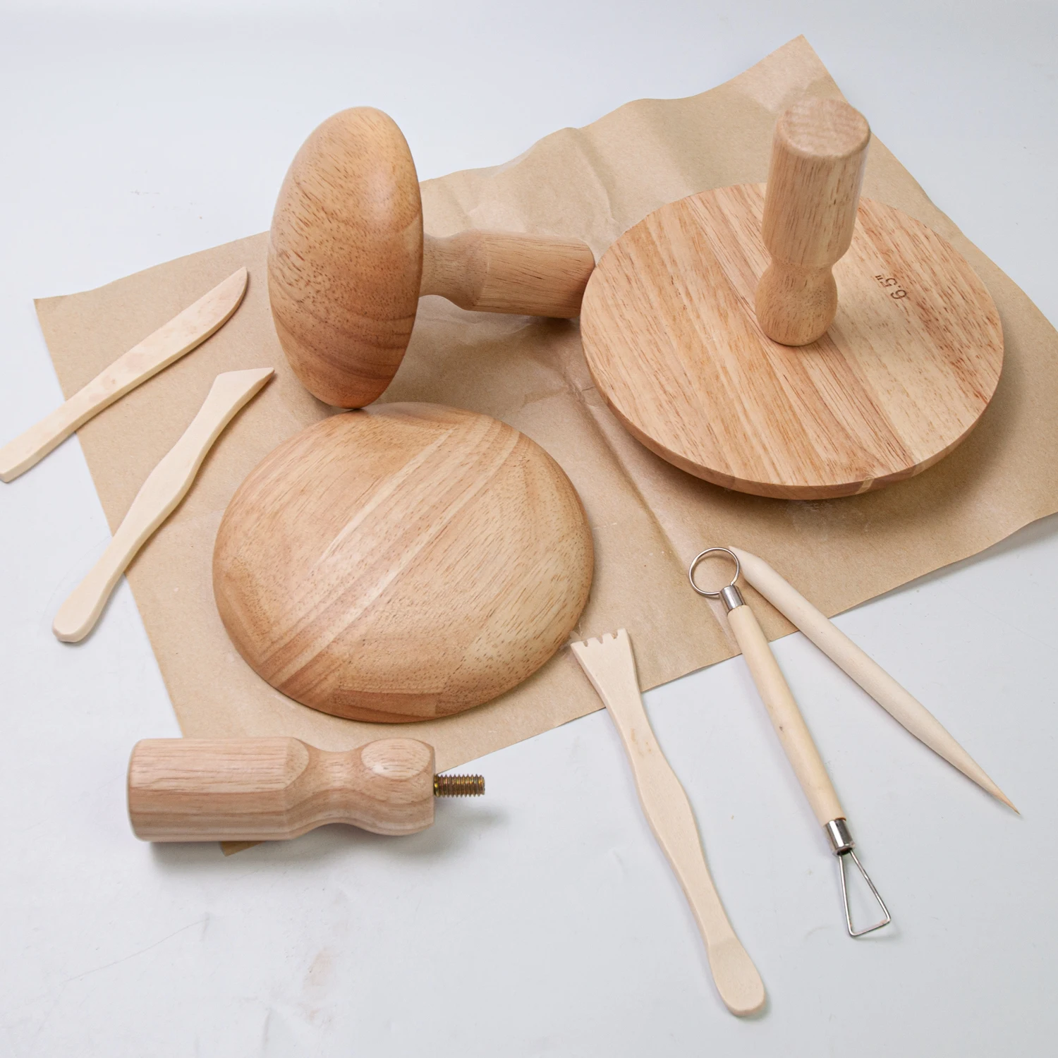 Moldes de cerámica 4,5 ''/5,5''/ 6,5 pulgadas, moldes de yeso, herramientas de cerámica de madera, formas superiores de cerámica para cuencos DIY, plato, prensa de suciedad