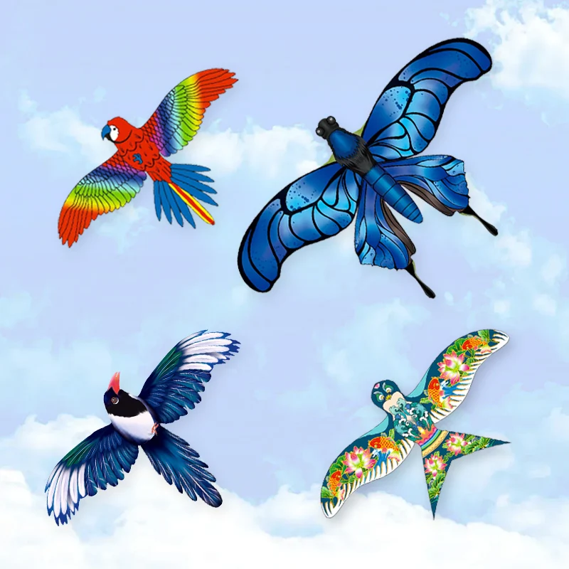 Paradise Bird Cartoon Mini Plastic Speelgoed Vlieger met 40 cm Vissen Vlieger Hengel Kinderen Vlieger Cadeaus voor Kinderen Outdoor Fun Kinderen Speelgoed