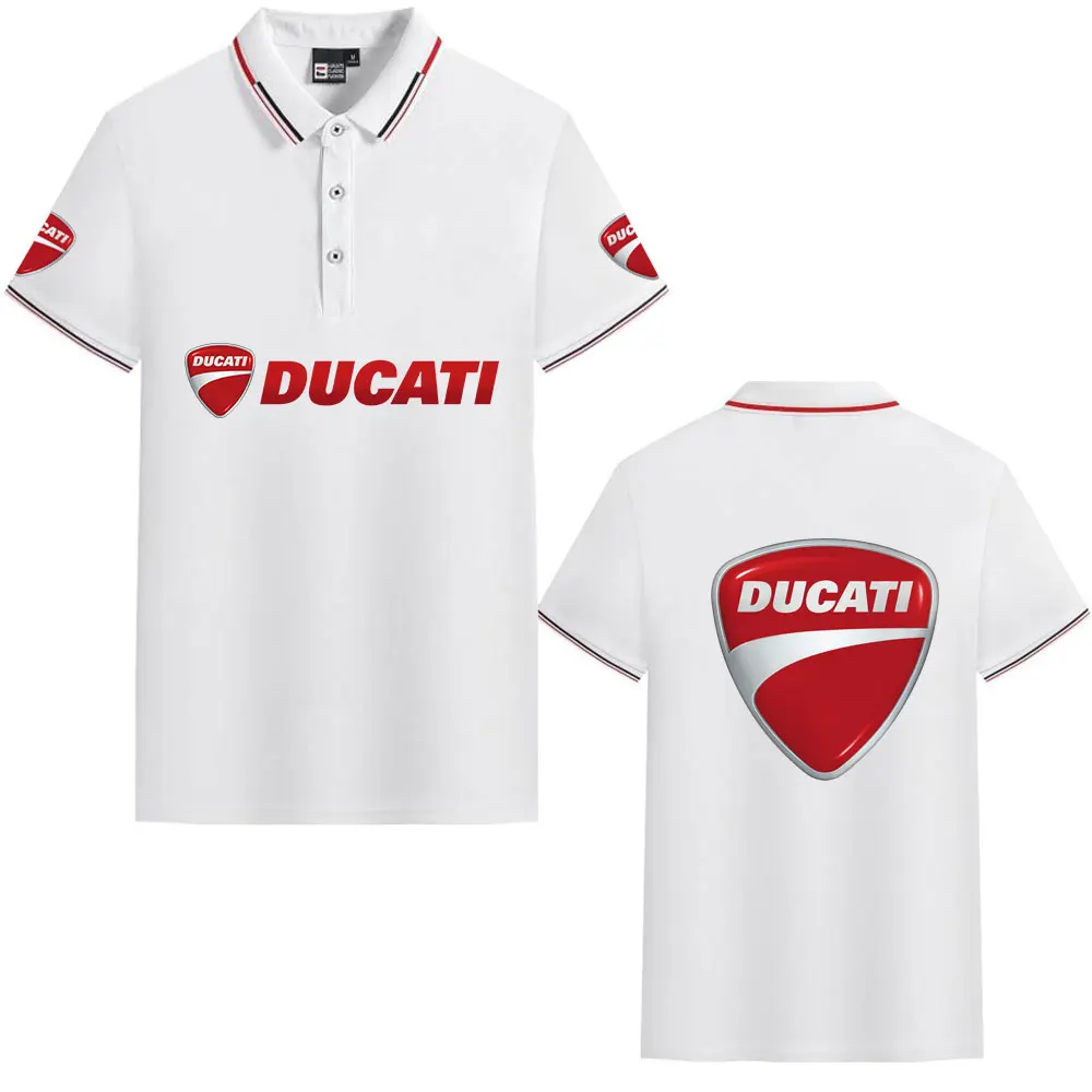 

Summer men's motorcycle logo Ducati print short-sleeved polo shirt T-shirt casual business breathable men's and women's clothing