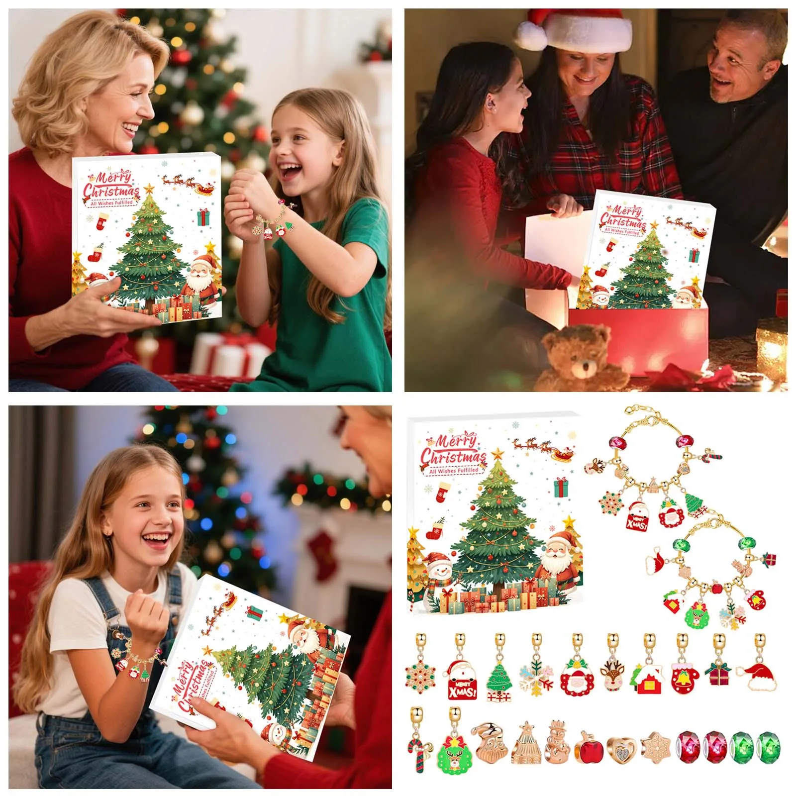 Preschool Clock Christmas Advent Calendar Bracelets 2025 For Girls 24 Day DIY Cooking Timers for Kitchen with Temperature Probe