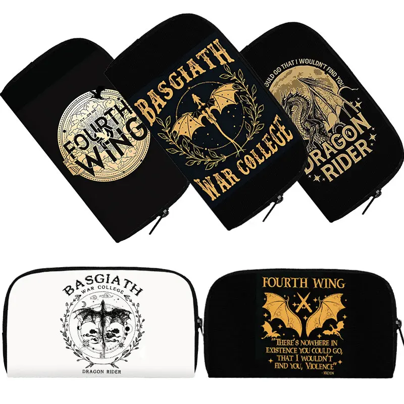Fourth Wing Fly or Die Print Wallet Basgiath War College Coin Money Bags Dragon Rider ID Credit Card Holder Long Storage Bag