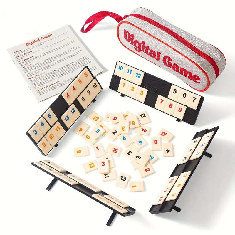 

Travel Rummy Puzzle Standard Digital Game Middle East Israeli Mahjong Casual Party Board Game Number Pairing Game for Camping