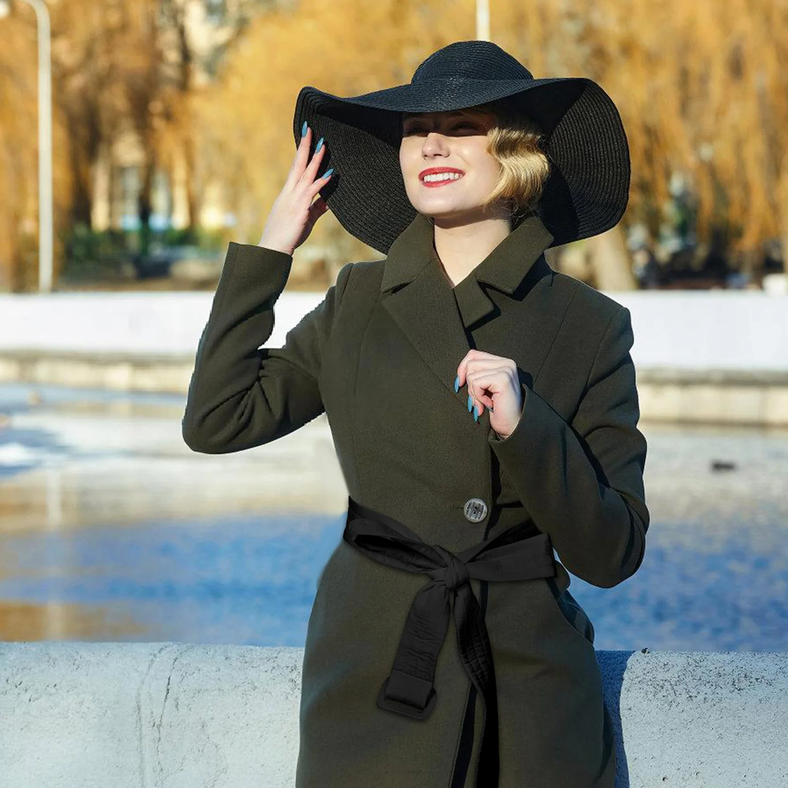 

Winter Down Women Black Cloth Waistb For Down Jacket Winter Jacket Waist Belt Fabric Waistb Slimming Coat Accessory Cloth