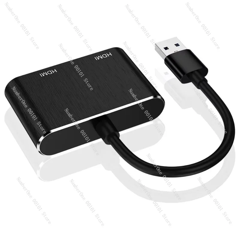 USB3.0 To Dual HDMI Adapter 1 In 2 Out External Graphics Card for Desktop Laptop Monitor