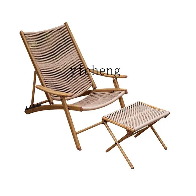 كرسي Zz خارجي قابل للطي وشرفة منزلية B & B كرسي أريكة فردي للترفيه من الخيزران #1