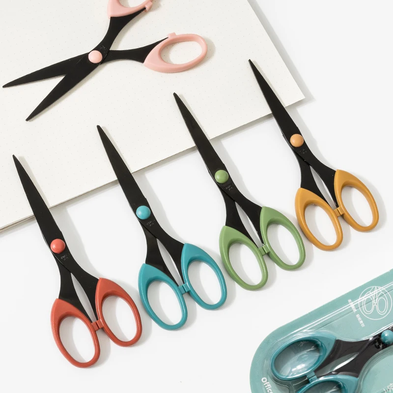 Morandi-Color Scissor with Stainless Steel Blade, Safe Design Cutter, Fine Art, Diário, Álbum, Artesanato, Papelaria, Escritório, Material Escolar