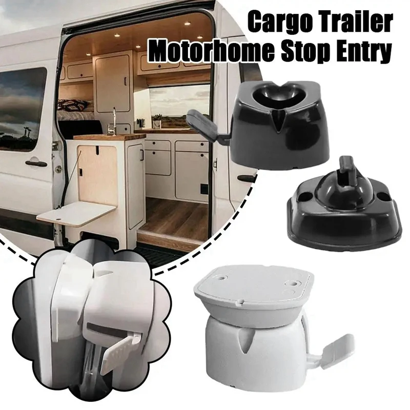 Clips de compartimento de captura de puerta de equipaje RV para remolque de carga, accesorios para autocaravana, soporte de captura de puerta negro