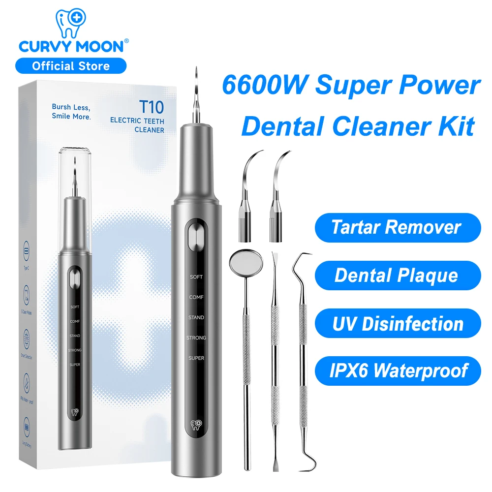 Ultrasonic Teeth Cleaner 6600W Super Power Electric Dental Scaler Dental Calculus Plaque Tartar Removal Teeth Whitening Cleaning
