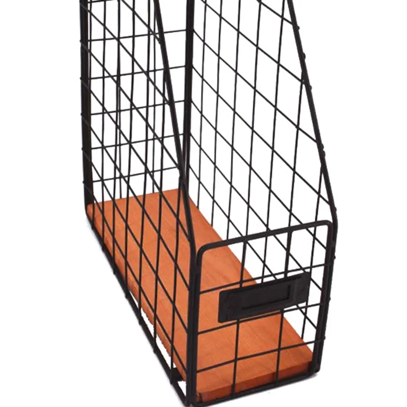 Multifunctional Office Desktop Oblique File Storage Rack Wrought Iron Letter Storage