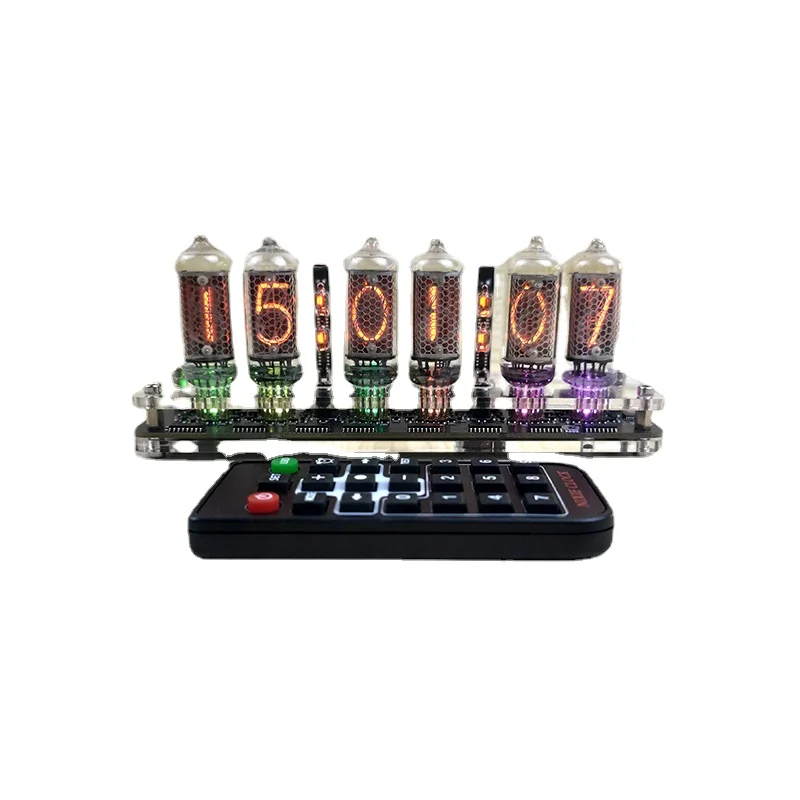 6-bit IN-8 Glow Tube Clock Module IN8 Nixie Clock Audio Accessories with Backlight Clock Digital USB 5V