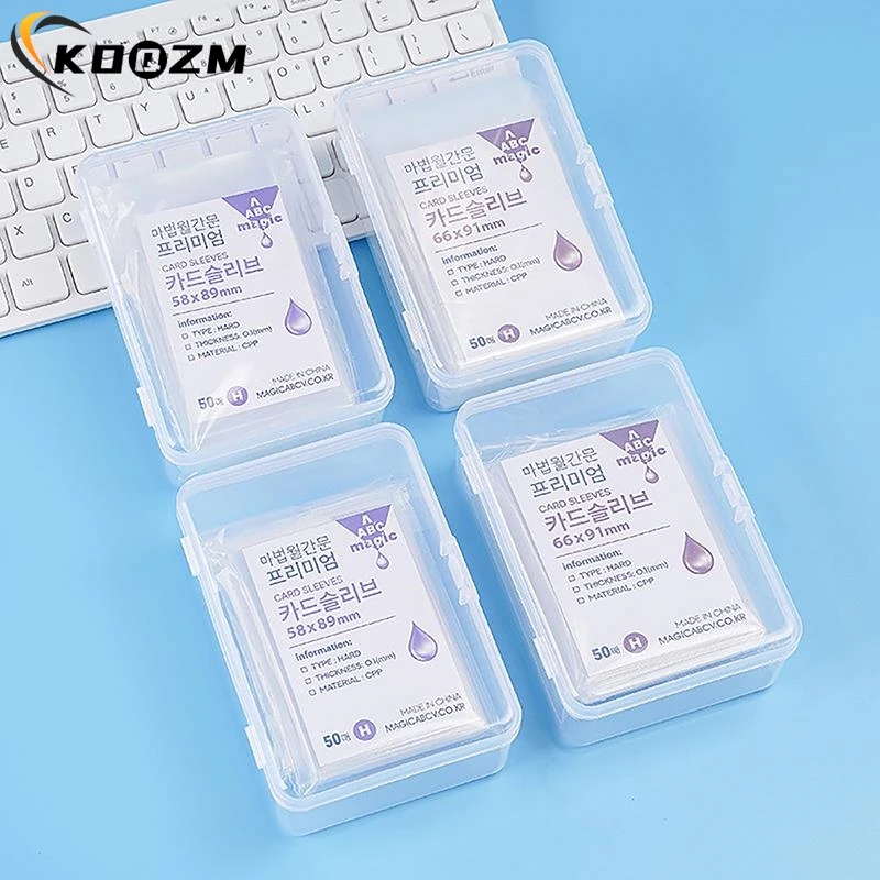 INS Transparent Plastic Storage Box Photocards Small Card Storage Box Desk Organizer Box Classification Box Stationery