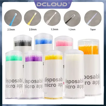 100 Adet Diş Tek Kullanımlık Mikro Aplikatör Fırçalar Uzun Kafa Fırça Bükülebilir Çubuklar Makyaj Diş Hekimliği Bakımı Diş Temizleme Araçları