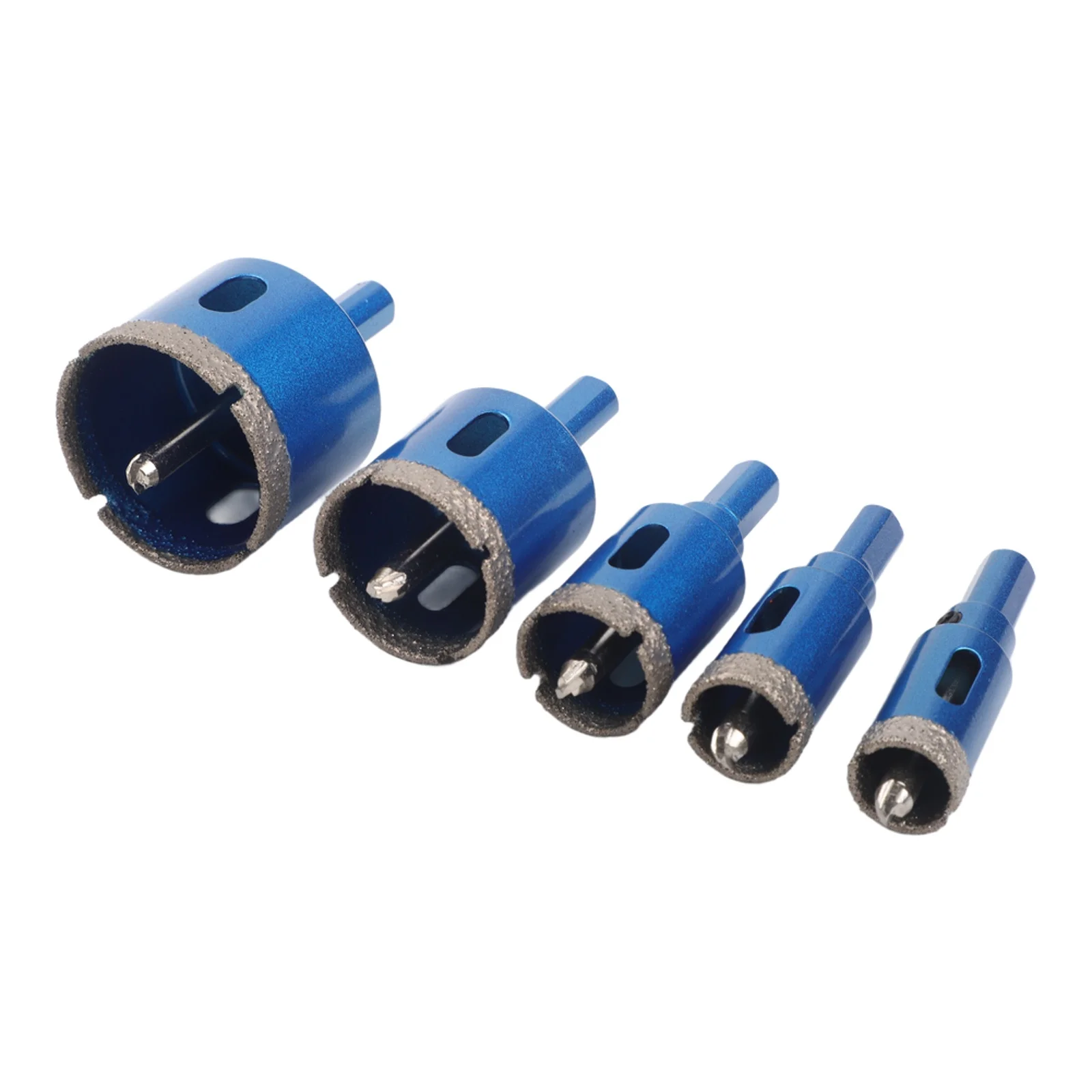 5pc Industrial Diamond Grit Drill Bits 6-45mm for Marble Glass Granite with Internal Positioning Drill to Reduce Wandering