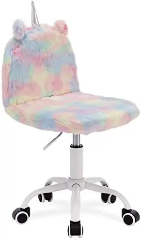 

Cute Desk Chair, Comfortable Study Small Desk Chair for Girls and Boys, Ergonomic Adjustable Swivel Computer Chair, Flamingo