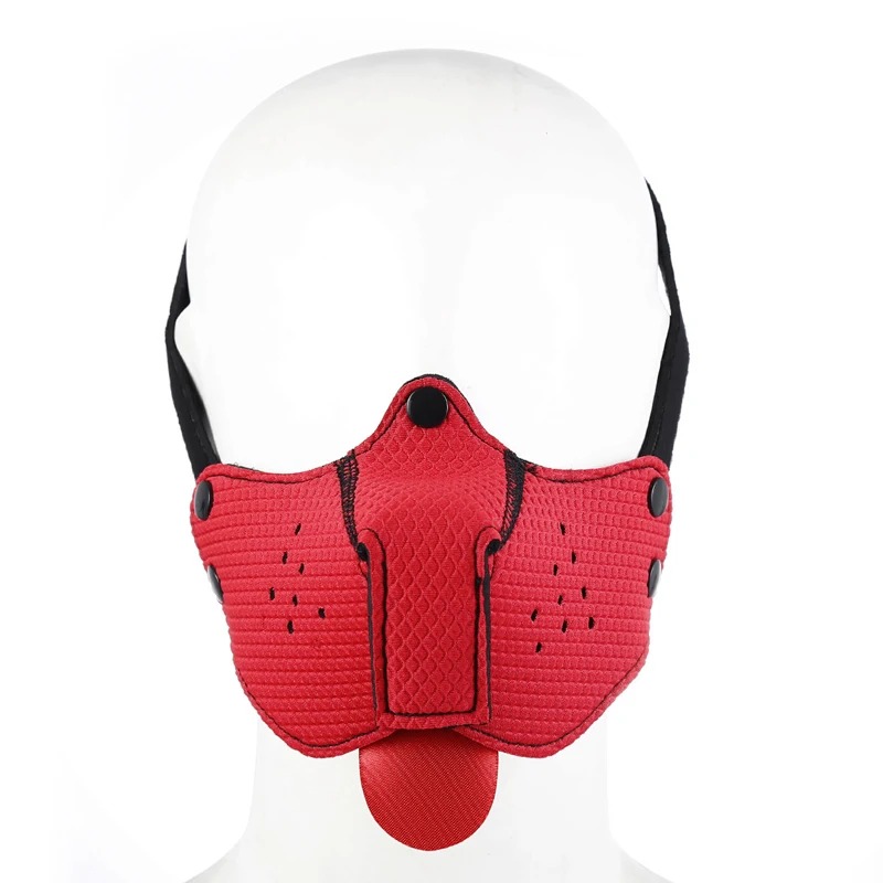 Neoprene Puppy Play Dog Mask Removable Muzzle Bondage Slave Pet Roleplay Party Gay Puppy Mask Bdsm Mask Sex Toys for Couples