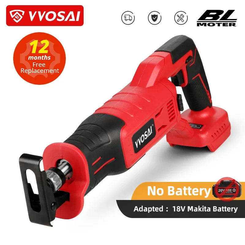 VVOSAI MT-Series 20V Electric Saw Battery Rechargeable Brushless Motor One-handed Cordless Reciprocating Saw Woodworking Pruning