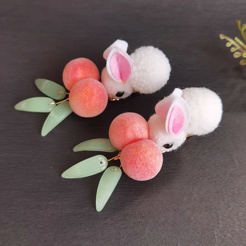 2pcs/set Cute Peach Hair Clips Pink Color Hair Ties for Girls Hair Accessories Kids Hairpins