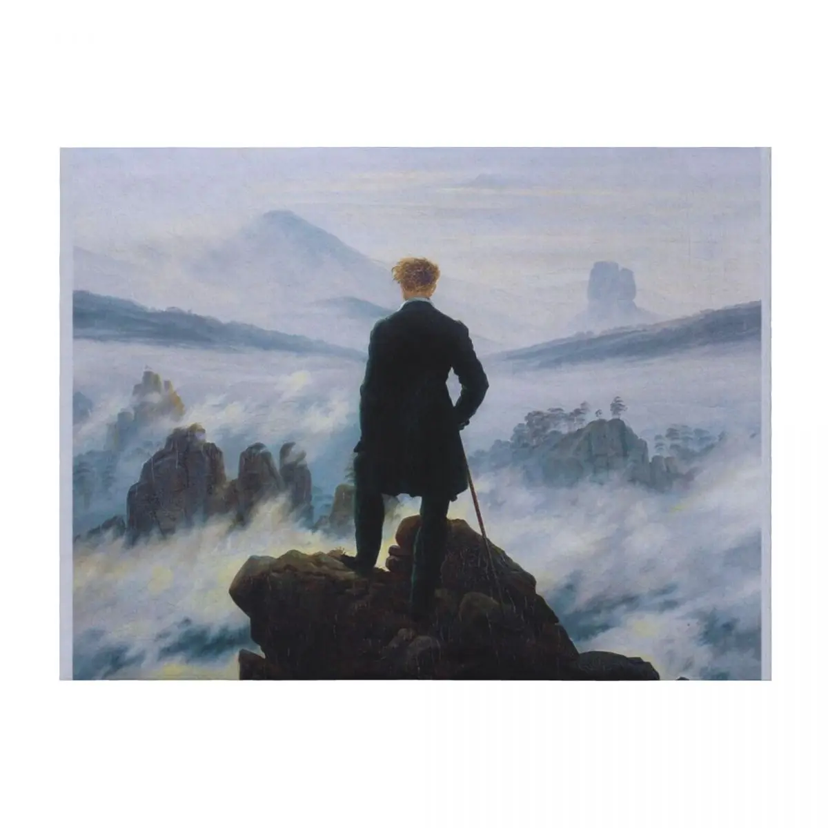 

Man in a sea of fog Antique German painting Throw Blanket Sofa Decorative Sofa Stuffeds anime Blankets