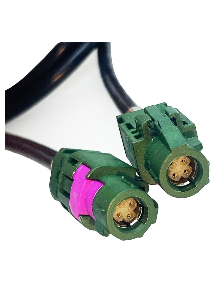 Green RAL 6002 HSD 4 Pin E żeńskie przewody wideo LVDS do nawigacja samochodowa GPS szybkiego kable w wiązce Audio 535 4-żyłowy kabel — 2