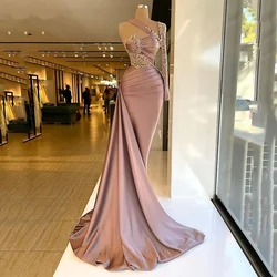 One Shoulder Beaded Evening Dresses Luxury Mermaid Formal Prom Gown Party Gala Dresses for Special Occasions Customized